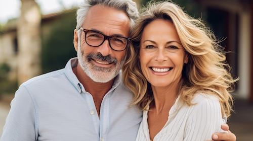 older couple hugging | full mouth reconstruction nashville