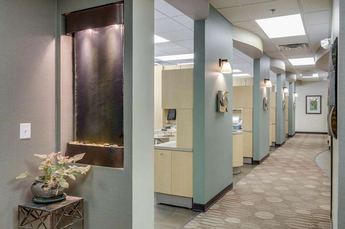 waiting room hallway of poff dental associates 