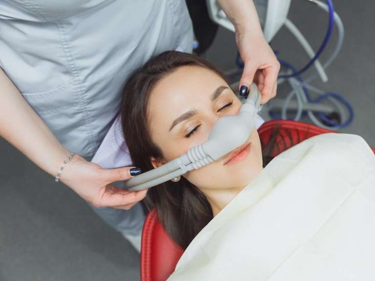 patient with nitrous oxide mask | dentist 37221